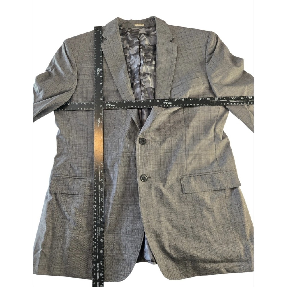 JOE Joseph Abboud Blazer Mens 44R Gray Plaid Super 120s Wool Slim Fit Camo... - Picture 2 of 6